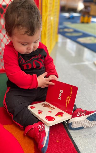 EHS student thumbing through a good book