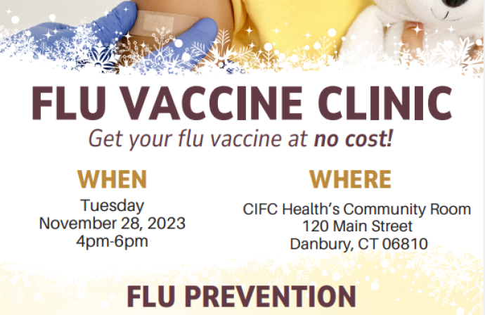 English Vaccine Clinic flyer